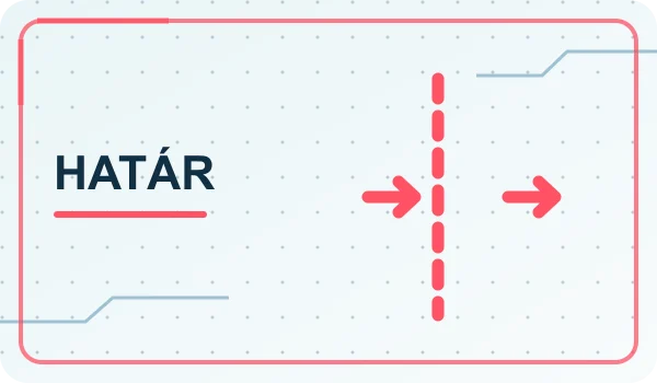 Szemléltető ábra: elválasztó határ és két átjárást jelző nyíl.