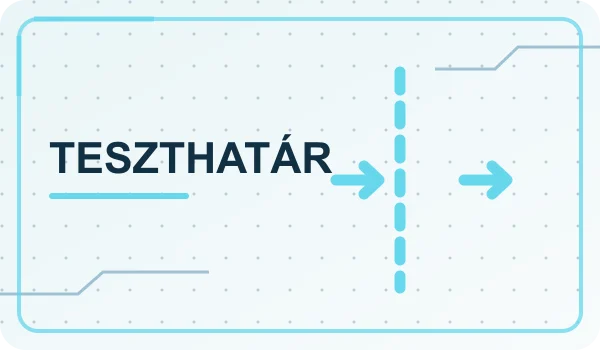 Szemléltető ábra: a teszt és a külvilág közötti elválasztó határ.